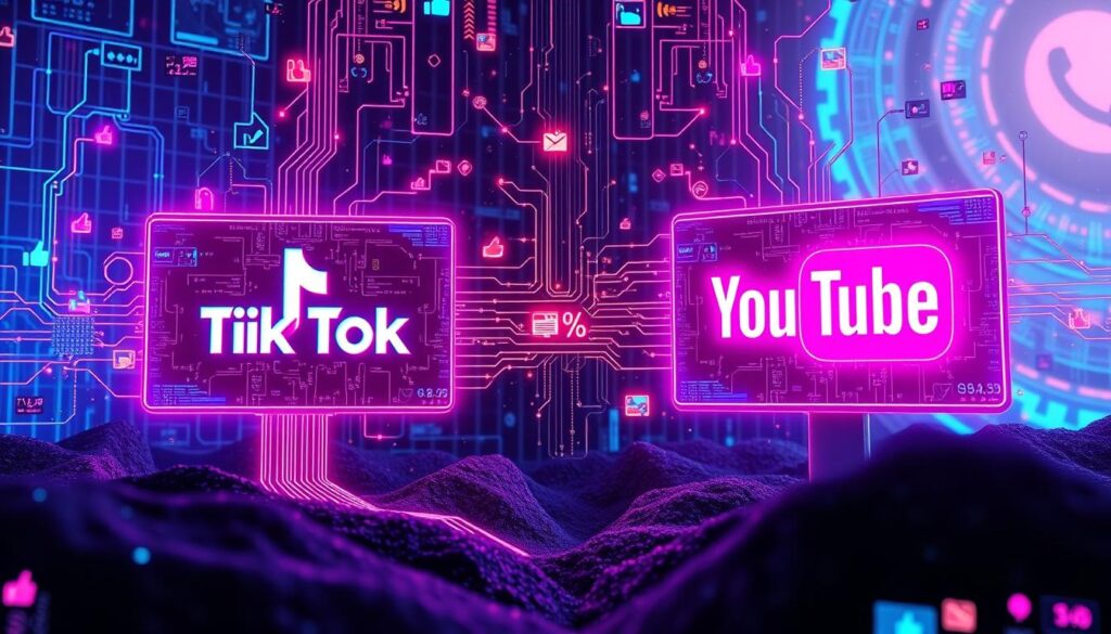 Análise de IA em Algoritmos TikTok e YouTube