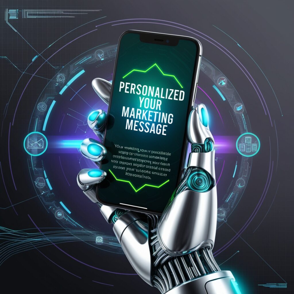 a robot hand holding a cell phone